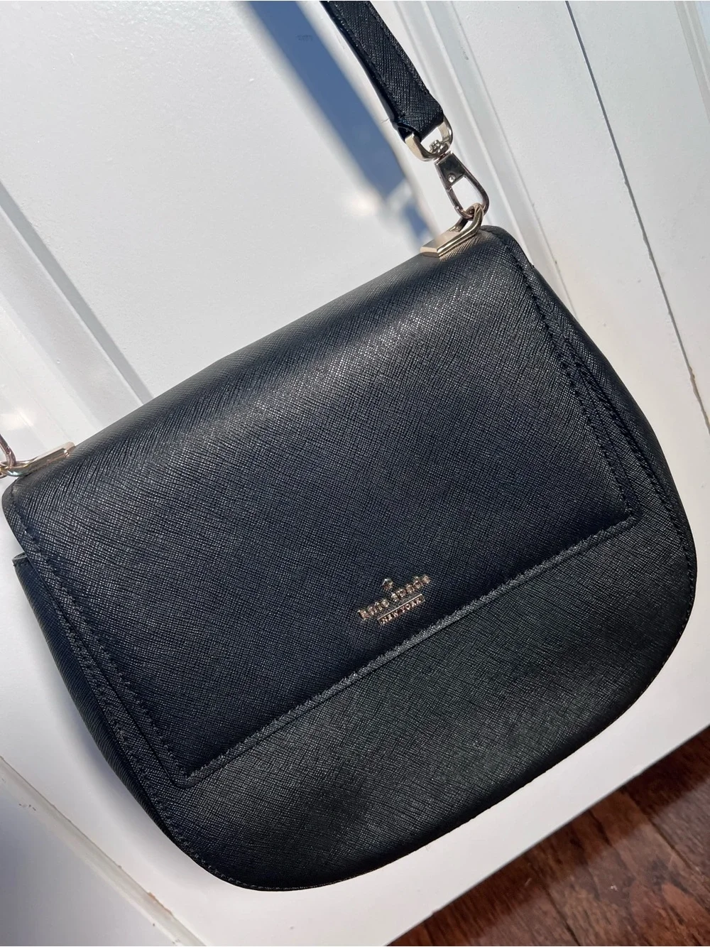 kate spade Cameron Street Byrdie Crossbody Saddle Bag with Gold Hardware